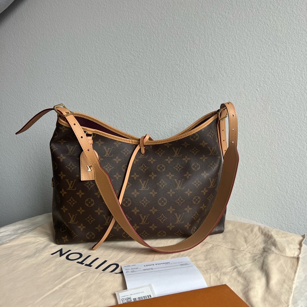 Louis vuitton brown monogram carryall mm handbag